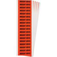 "Emergency Service" Conduit & Voltage Labels, 1/2" x 2-1/4", Cloth/Vinyl, English Seaboard Timber Mart