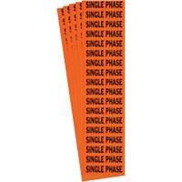 "Single Phase" Conduit & Voltage Labels, 1/2" x 2-1/4", Cloth/Vinyl, English Seaboard Timber Mart