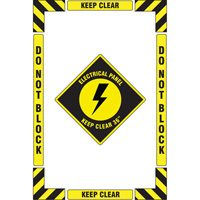 "Electrical Panel" Floor Marking Kit, Adhesive, English with Pictogram Seaboard Timber Mart