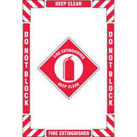 "Fire Extinguisher" Floor Marking Kit, Adhesive, English with Pictogram Seaboard Timber Mart