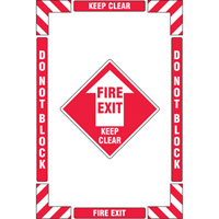 "Fire Exit" Floor Marking Kit, Adhesive, English with Pictogram Seaboard Timber Mart