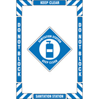 "Sanitation Station" Floor Marking Kit, Adhesive, English with Pictogram Seaboard Timber Mart
