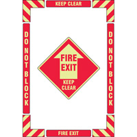 "Fire Exit" Floor Marking Kit, Adhesive, English with Pictogram Seaboard Timber Mart