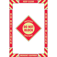 "Emergency Equipment" Floor Marking Kit, Adhesive, English with Pictogram Seaboard Timber Mart
