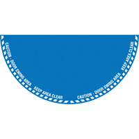 "Caution" Half Circle Swing Door Floor Sign, Adhesive, English with Pictogram Seaboard Timber Mart