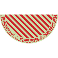 "Emergency Exit" Half Circle Swing Door Floor Sign, Adhesive, English with Pictogram Seaboard Timber Mart