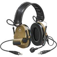 Casque VI NIB avec deux fils de sortie et rail arc Peltor ComTac, Style Bandeau, 23 dB Seaboard Timber Mart
