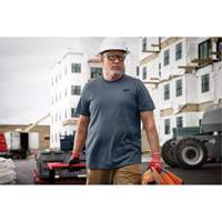 Hybrid Work Tee Shirt, Men's, Small, Blue Seaboard Timber Mart