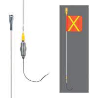 Safety Whip&reg; All-Weather Super-Duty Warning Whips with Constant LED Light, Spring Mount, 5' High, Orange with Reflective Seaboard Timber Mart