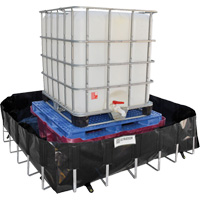 Ultra-IBC Berm&reg; Spill Berm, 400 US gal. Capacity, 6' W x 6' L x 18" H, L-Bracket Seaboard Timber Mart