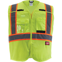 Veste de s&eacute;curit&eacute; pour signaleur, Jaune lime haute visibilit&eacute;, Moyen/Petit Seaboard Timber Mart