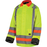 6040 Quebec Winter Traffic Control Jacket, Polyester, High Visibility Lime-Yellow, X-Small Seaboard Timber Mart