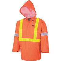 R85 Element FR FR 3-Piece Safety Rain Suit, PVC, Small, High-Visibility Orange Seaboard Timber Mart