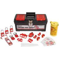 Electrical Lockout Tagout Kit with Nylon Safety Lockout Padlocks in Toolbox, Electrical Kit, 33 Components Seaboard Timber Mart