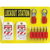 Lockout Board with Keyed Different Nylon Safety Lockout Padlocks, Plastic Padlocks, 6 Padlock Capacity, Padlocks Included Seaboard Timber Mart