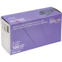 Gants jetables de calibre m&eacute;dical, 2T-Grand, Nitrile, 6 mils, Sans poudre, Noir, Classe 2 Seaboard Timber Mart