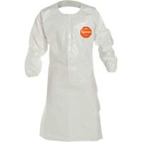 Disposable Sleeved Apron, Tychem&reg; 4000, White, 44" L Seaboard Timber Mart