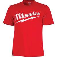 Heavy-Duty Short-Sleeved T-Shirt with Milwaukee&reg; Logo, Men's, Small, Red Seaboard Timber Mart