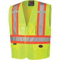 131 Veste de s&eacute;curit&eacute; avec c&ocirc;t&eacute;s r&eacute;glables, Jaune lime haute visibilit&eacute;, Grand/T-Grand, Polyester Seaboard Timber Mart
