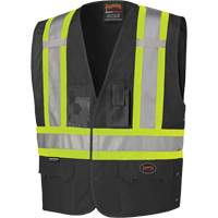 135 Veste de s&eacute;curit&eacute; avec c&ocirc;t&eacute;s r&eacute;glables, Noir, Grand/T-Grand, Polyester Seaboard Timber Mart