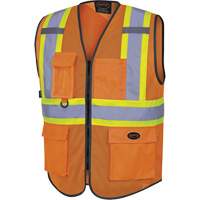 6960 Front Mesh Safety Vest, High Visibility Orange, Medium, Polyester Seaboard Timber Mart