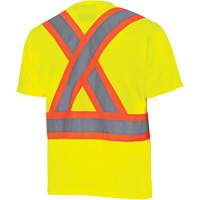 6991 Bird's-Eye Safety Shirt, Polyester, 3X-Large, High Visibility Lime-Yellow Seaboard Timber Mart
