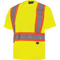6991 Bird's-Eye Safety Shirt, Polyester, 3X-Large, High Visibility Lime-Yellow Seaboard Timber Mart