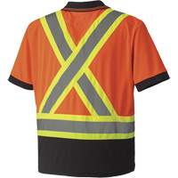 6986 Polo de s&eacute;curit&eacute; en il-de-perdrix, Polyester, Petit, Orange haute visibilit&eacute; Seaboard Timber Mart