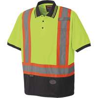 6987 Polo de s&eacute;curit&eacute; en il-de-perdrix, Polyester, T-petit, Jaune lime haute visibilit&eacute; Seaboard Timber Mart