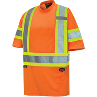 6970 T-shirt de s&eacute;curit&eacute; en il-de-perdrix, Polyester, T-petit, Orange haute visibilit&eacute; Seaboard Timber Mart