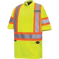 6971 T-shirt de s&eacute;curit&eacute; en il-de-perdrix, Polyester, T-petit, Jaune lime haute visibilit&eacute; Seaboard Timber Mart