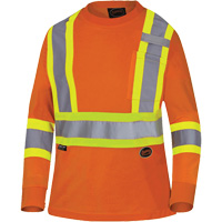 6968 T-shirt de s&eacute;curit&eacute; en il-de-perdrix pour femme, Polyester, T-petit, Orange haute visibilit&eacute; Seaboard Timber Mart