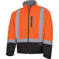 5679 Veste de s&eacute;curit&eacute; coquille souple &agrave; r&eacute;sistance m&eacute;canique, Noir/Orange haute visibilit&eacute;, Petit Seaboard Timber Mart
