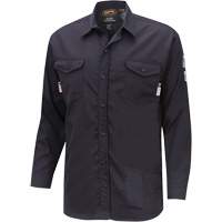 7742 FR-Tech&reg; Flame-Resistant Safety Shirt, Small, Navy Blue Seaboard Timber Mart