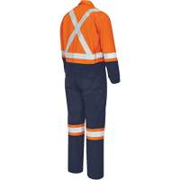 7702BB FR-Tech&reg; 2-Tone Safety Coverall, Size 36, Navy Blue/Orange, 10 cal/cm² Seaboard Timber Mart