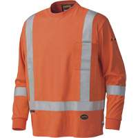339SFA Flame-Resistant Long-Sleeved Safety Shirt, Small, High Visibility Orange Seaboard Timber Mart