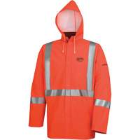 576J High-Visibility FR Rain Jacket, Small, High Visibility Orange Seaboard Timber Mart