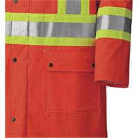 5896 Flame Resistant Waterproof Long Coat, Small, High Visibility Orange Seaboard Timber Mart