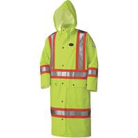 5897 Flame Resistant Waterproof Long Coat, Large, High Visibility Lime-Yellow Seaboard Timber Mart