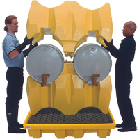 Ultra-Drum Rack 4-Drum Containment System without Drain, 53" L x 53" W x 77.8" H, 3000 US gal. Capacity Seaboard Timber Mart