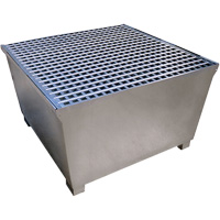 Steel Ultra-IBC Spill Pallet&reg;, 370 US gal. Spill Capacity, 57.6" x 34.7" x 56.9" Seaboard Timber Mart