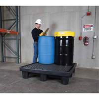 4-Drum Economy Ultra-Spill Pallet&reg;, 66 US gal. Spill Capacity, 53" x 53" x 11.8" Seaboard Timber Mart