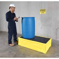 2-Drum Flexible Ultra-Spill Pallet&reg;, 66 US gal. Spill Capacity, 48" x 24" x 14" Seaboard Timber Mart