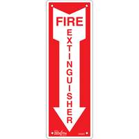 Enseigne Fire Extinguisher, 12" x 4", Aluminium, Anglais avec pictogramme Seaboard Timber Mart