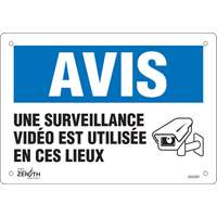 Enseigne  Surveillance vid&eacute;o , 7" x 10", Plastique, Français avec pictogramme Seaboard Timber Mart