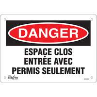 "Espace clos" Sign, 7" x 10", Plastic, French Seaboard Timber Mart