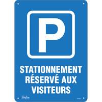 "Stationnement r&eacute;serv&eacute; aux visiteurs" Sign, 10" x 14", Plastic, French with Pictogram Seaboard Timber Mart