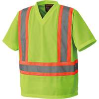 5993P T-shirt de s&eacute;curit&eacute; en maille, Polyester, Petit, Jaune lime haute visibilit&eacute; Seaboard Timber Mart