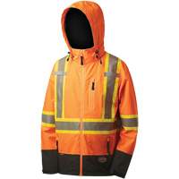 5220 Manteau de s&eacute;curit&eacute; imperm&eacute;able &agrave; coquille souple de premi&egrave;re qualit&eacute;, Polyester, Orange haute visibilit&eacute;, 2T-Grand Seaboard Timber Mart