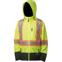 5221 Manteau de s&eacute;curit&eacute; imperm&eacute;able &agrave; coquille souple de premi&egrave;re qualit&eacute;, Polyester, Jaune lime haute visibilit&eacute;, Petit Seaboard Timber Mart